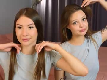 Double_tr0ub1e, 18 years old, 2nd day! We are Emmy and Alice and we are very happy to meet!  #new #18 #young #bigboobs #teen  Goal: Raise the dress above and show beautiful bras ^_^ [143 tokens remaining], webcam photo